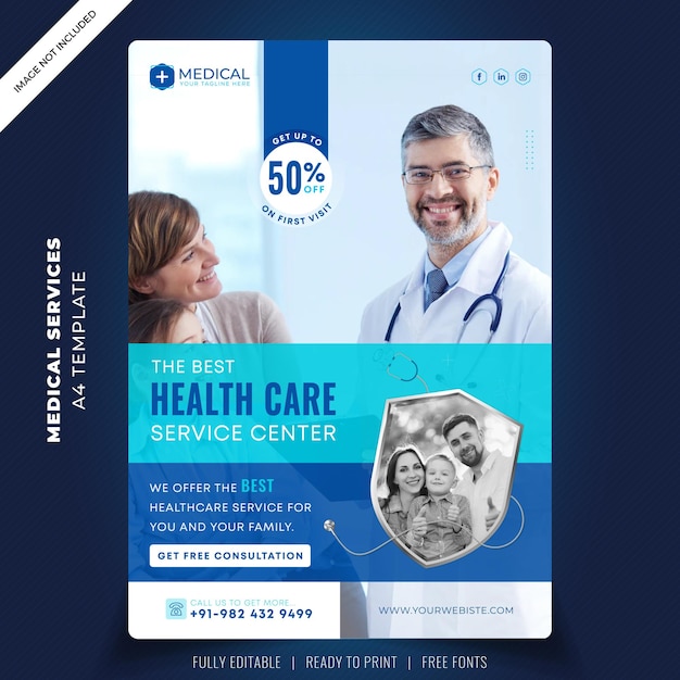 Health Care Flyer with Clean and Professional design