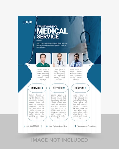 Health Care Hospital Medical Flyer Design Template