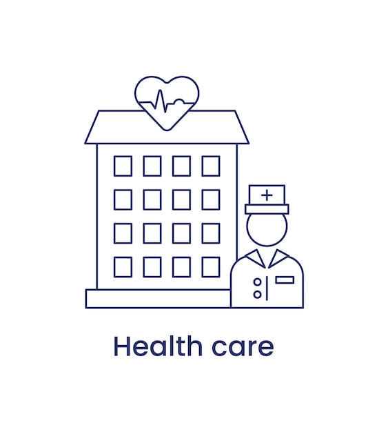 Health care icon, ESG social concept. Vector illustration isolated on a white background.