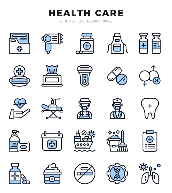 HEALTH CARE icons set for website and mobile site and apps