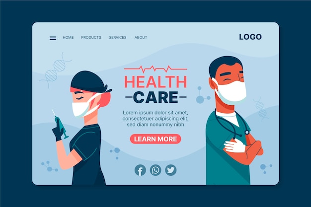 Health care landing page template