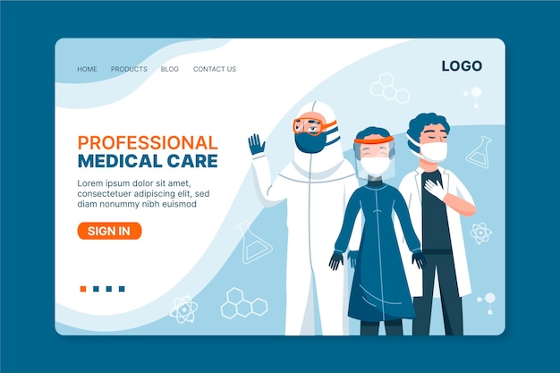 Health care landing page template