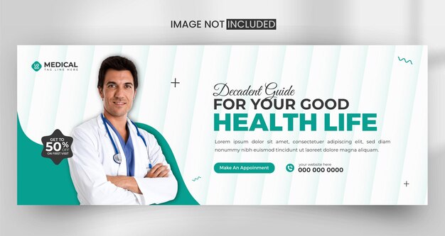 Vector health care medical facebook cover banner design