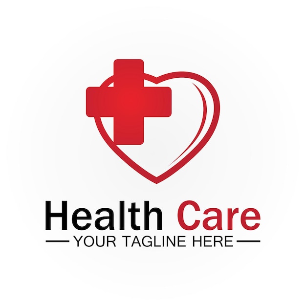 Health care or medical heart logo design template