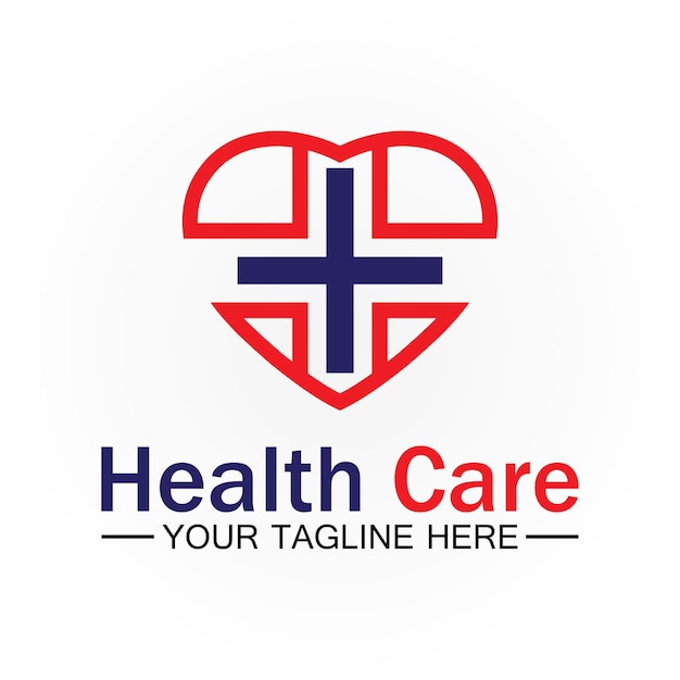 Health care or medical heart logo design template