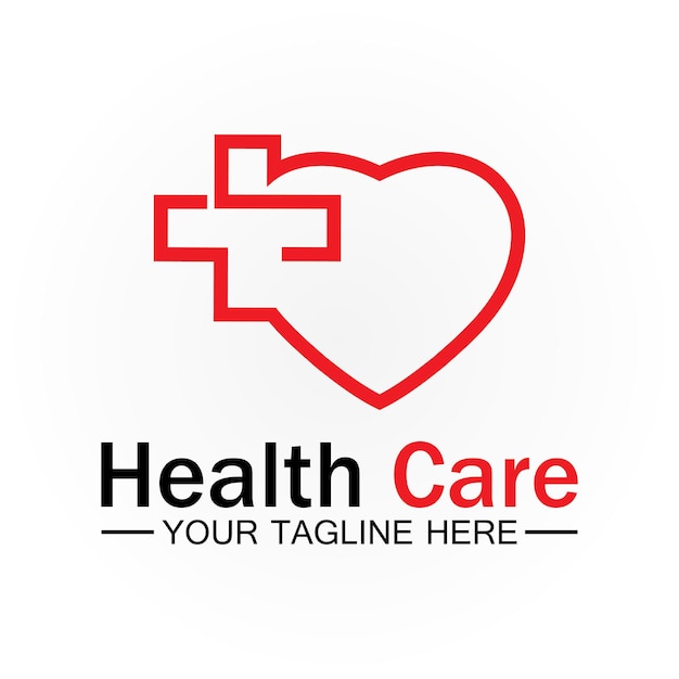 의료 또는 의료 심장 로고 디자인 템플릿