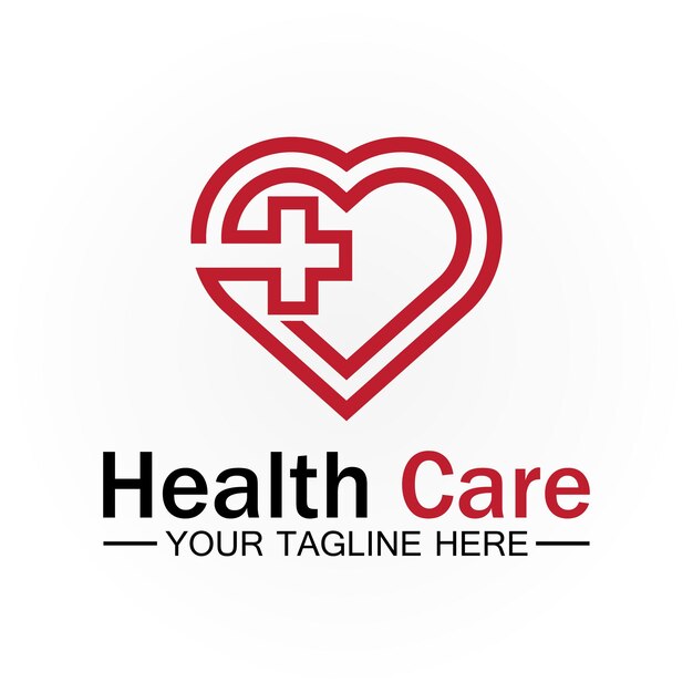 Health care or medical heart logo design template