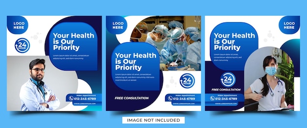 Health care and medical social media post template