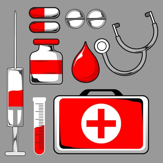 Health Care and Medicine Vector Medicines and Medical Products and Devices