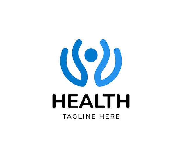 Vector health care monoline logo humanity logo