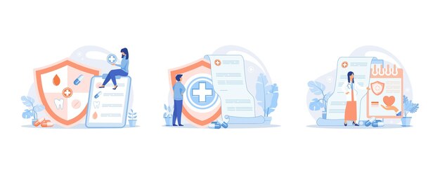Vector health care program , online medical services, protection medicine. medical insurance,