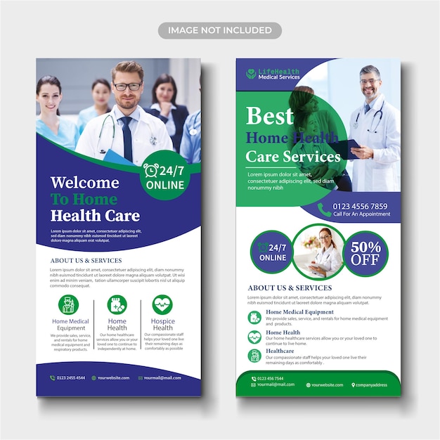 Health care rack card or dl flyer design templates