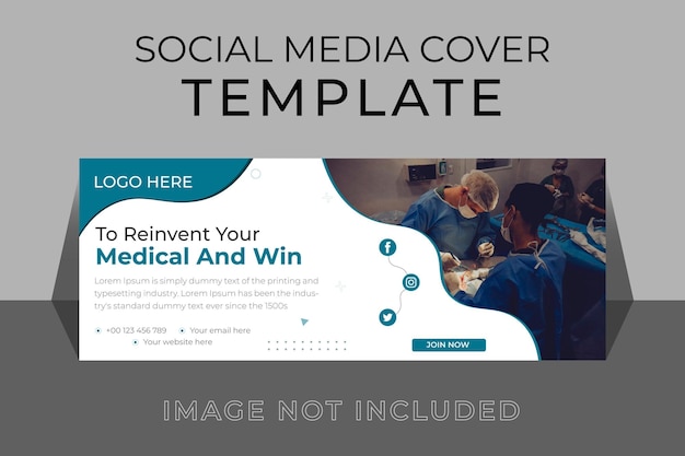 Health care social media and banner design template