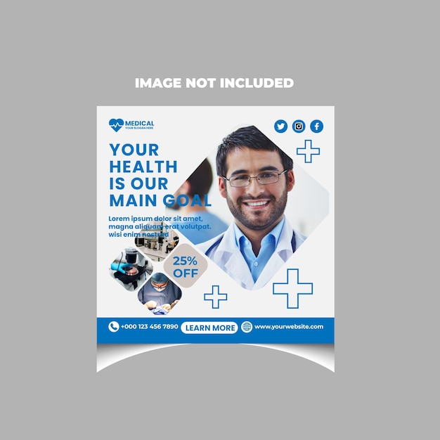 Health care social media and banner template.