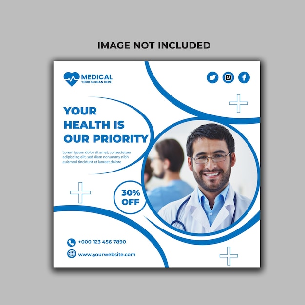 Health care social media and banner template.