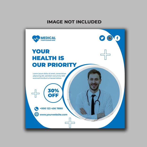 health care social media and banner template.