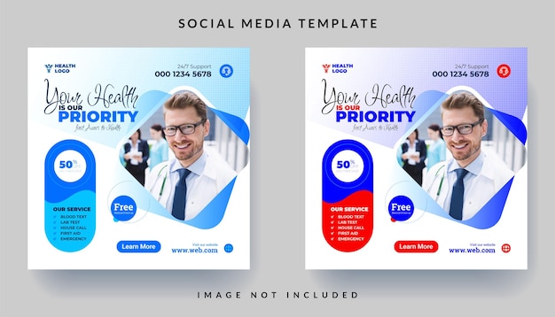 Health care social media and banner template