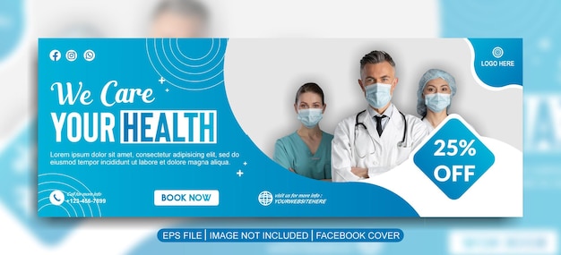 Vector health care social media post banner template