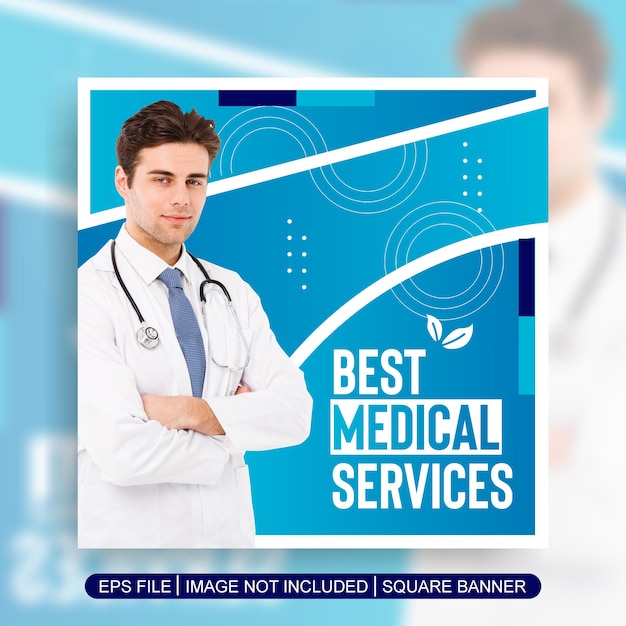 health care social media post template design