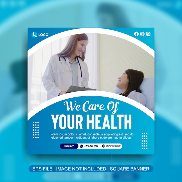 Health care social media post template