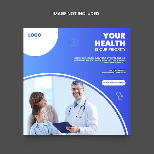 Vector health care social media post template