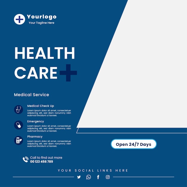 Vector health care social media post template