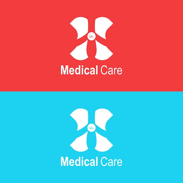 Modello di progettazione del logo vettoriale per l'assistenza sanitaria design del logo medico per ospedali clinici e prodotti farmaceutici