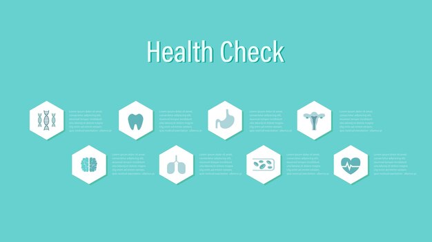 Health check infographic with medical icons flat design vector illustration