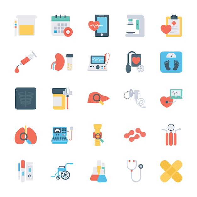 Health Checkup Flat Icons