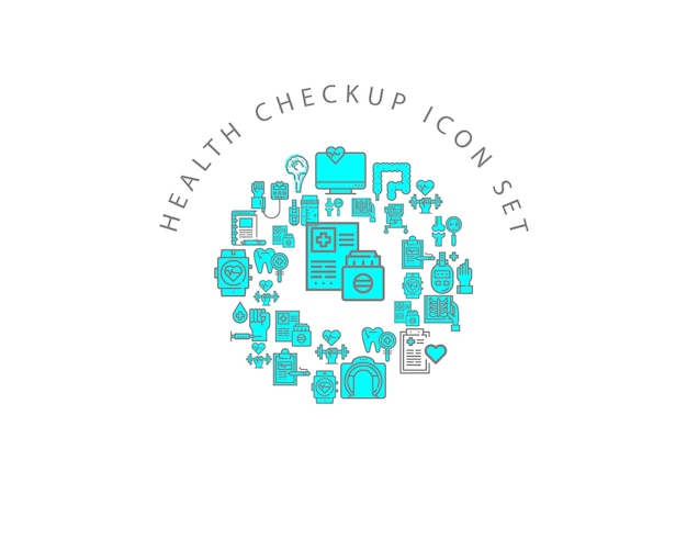 Health Checkup icon set design