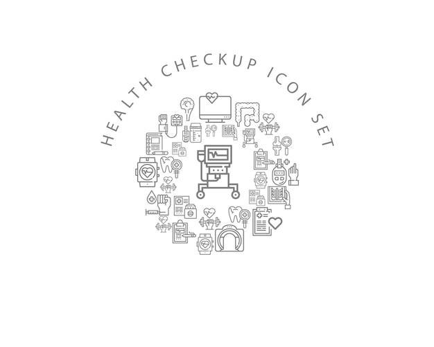 Health Checkup icon set design