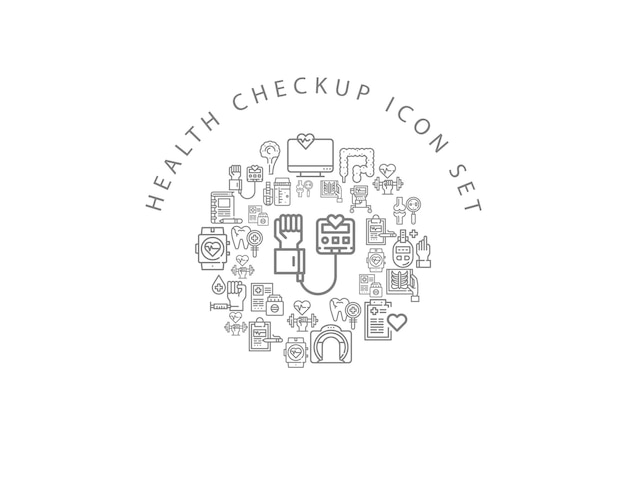 Health Checkup icon set design