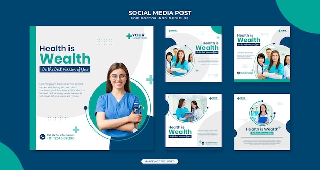 Health clinic and medical social media post