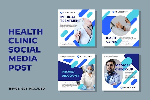 Health Clinic Social Media Post Set