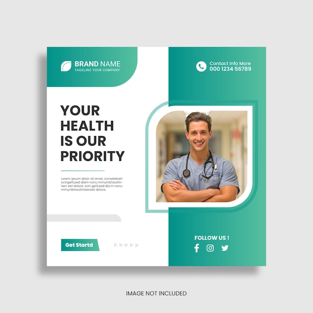 Health clinic social media post template