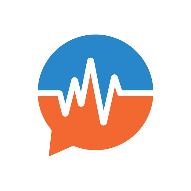 Health Consult logo designs concept Medical logo and Heartbeat Waves in Chat Icon Logo Template