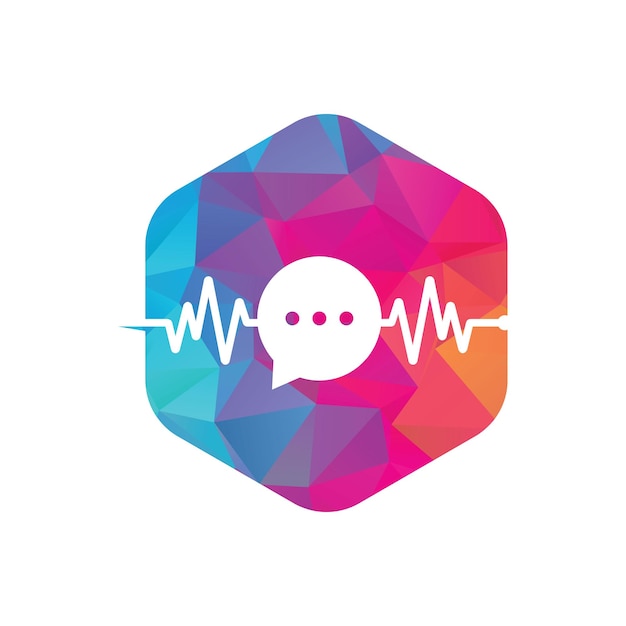 Health Consult logo designs concept Medical logo and Heartbeat Waves in Chat Icon Logo Template