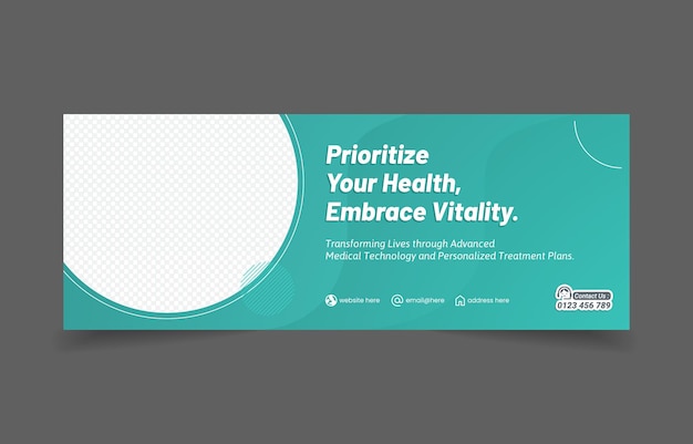 Vector health cover social media banner