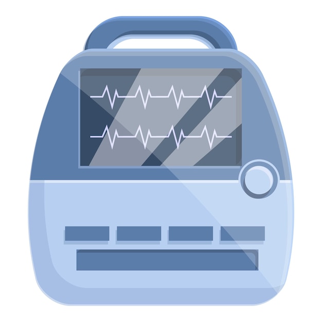 벡터 건강 제세동기 아이콘 흰색 배경에 고립 된 웹 디자인을 위한 건강 제세동기 벡터 아이콘의 만화