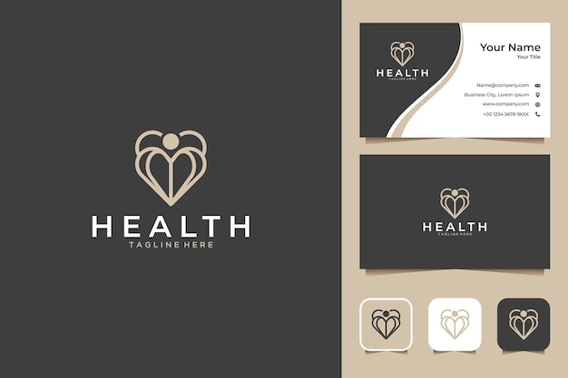 Health elegant logo design and business card