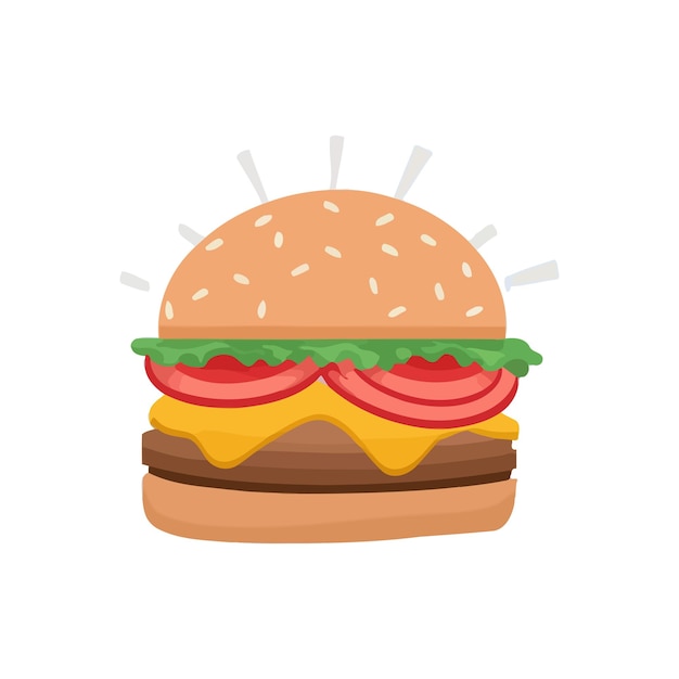 Vector health fast food junk food illustration burger