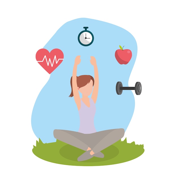 Vector health fitness cartoon