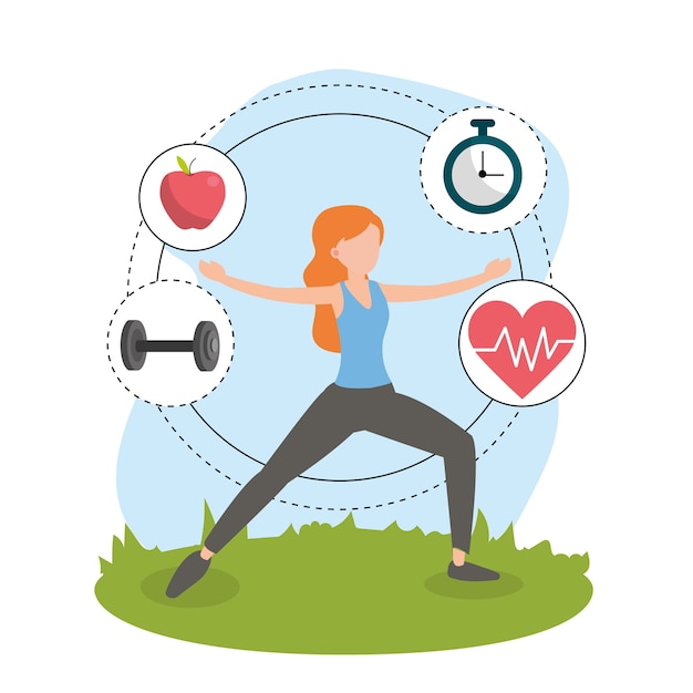 Vector health fitness cartoon