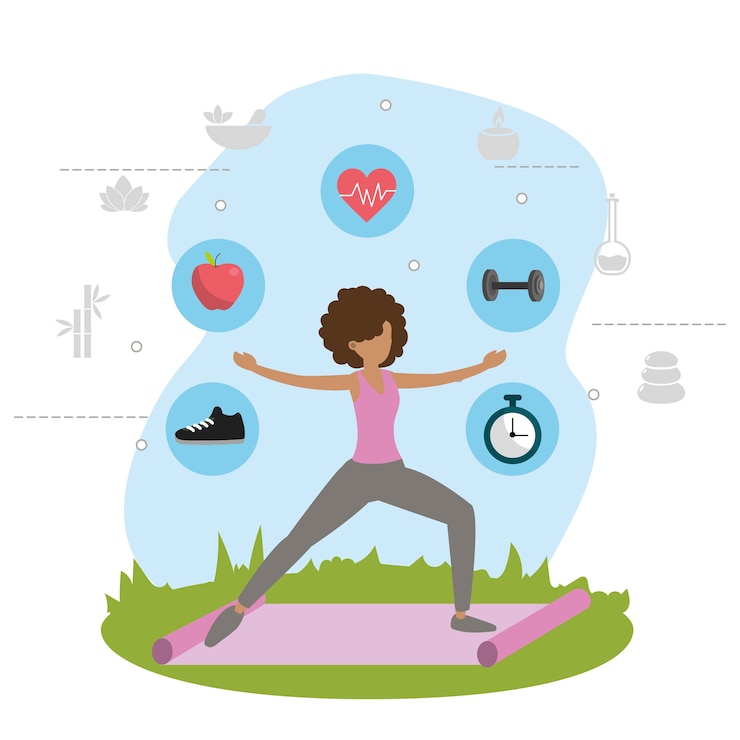 Vector health fitness cartoon