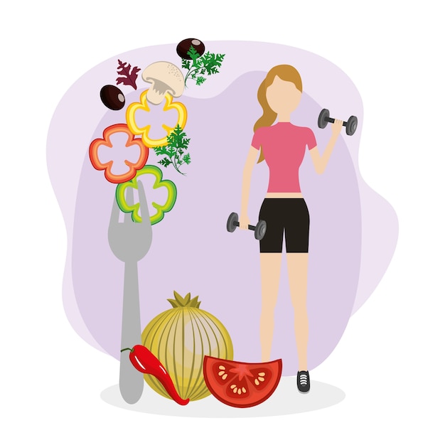 Vector health fitness cartoon