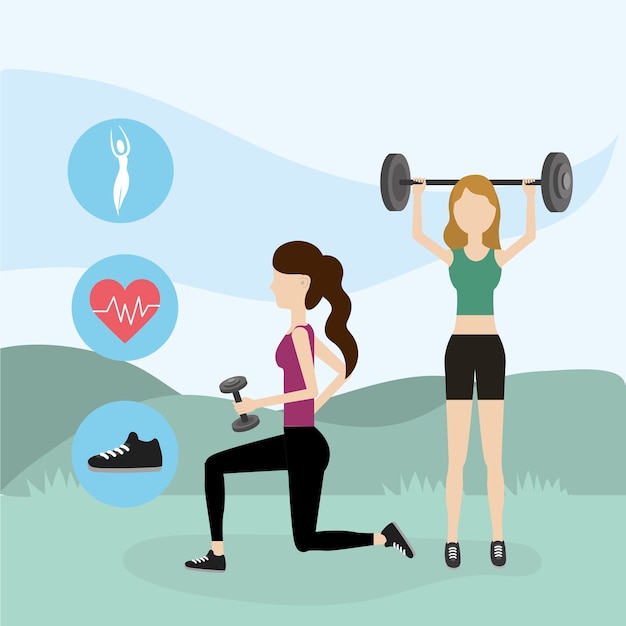 Health fitness cartoon