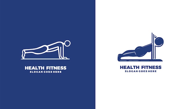 Vector health fitness logo template flat style design template