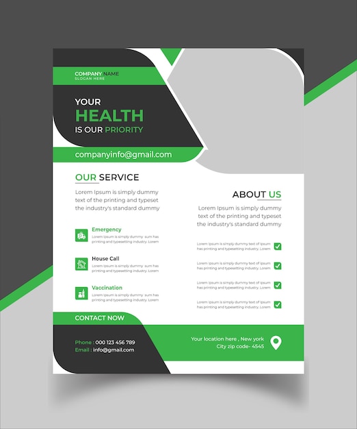 Health flyer design template