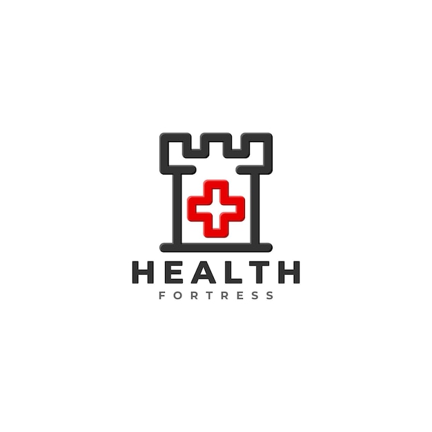 벡터 health fortress 로고 템플릿