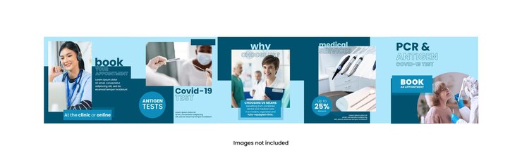 Health hospital doctor and Covid19 instagram Carousel Template